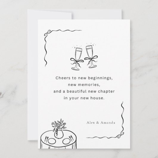 Personalised Minimalist New Home Card Kaart (Voorkant)