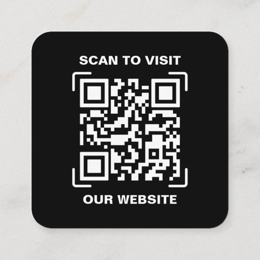 PERSONALISED Modern Black and QR CodeBusiness Card Vierkante Visitekaartje (Achterkant)