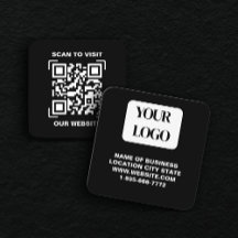 PERSONALISED Modern Black and QR CodeBusiness Card