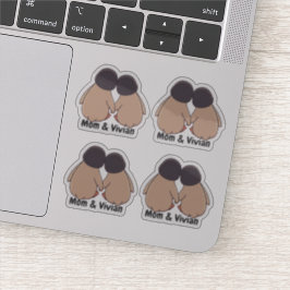Personalised Mom & Daughter Cute Penguin Stickers