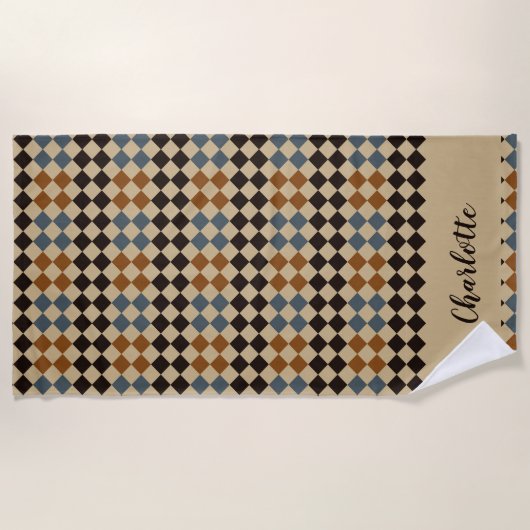 Personalised Mosaic Tile Strandlaken (Voorkant)