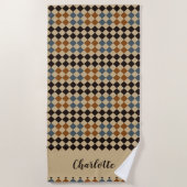 Personalised Mosaic Tile Strandlaken (Voorkant)