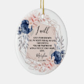 Personalised Mother of the Groom Peach and Blue Keramisch Ornament (Rechts)