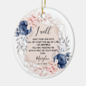 Personalised Mother of the Groom Peach and Blue Keramisch Ornament (Links)