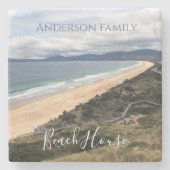 Personalised mountain views beach house stenen onderzetter (Voorkant)