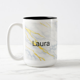 Personalised Mug Gold Veining Effect Custom Mug  Tweekleurige Koffiemok