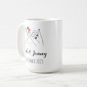 Personalised mug to celebrate Valentine's Day. Koffiemok (Voorkant links)