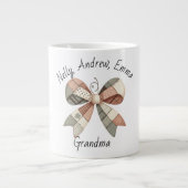 Personalised mug with plaid patchwork  grote koffiekop (Voorkant)