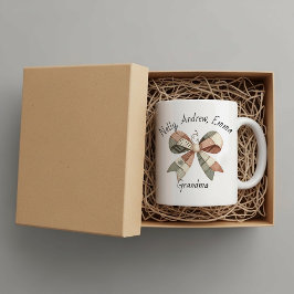 Personalised mug with plaid patchwork  grote koffiekop