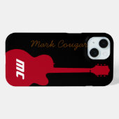 personalised name and initials red rock guitar Case-Mate iPhone case (Achterkant (horizontaal))