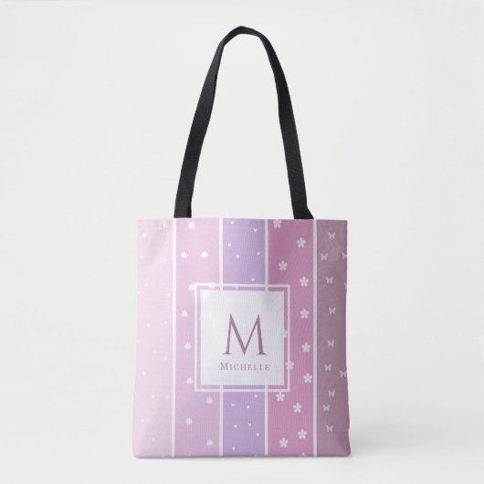 Personalised Name Pink bling cute tote bags Bag (Voorkant)