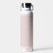 Personalised Name Pink & White Water Bottle. Waterfles (Achterkant)