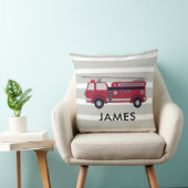 Personalised Name Red Fire truck Cushion Kussen (Stoel)