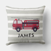 Personalised Name Red Fire truck Cushion Kussen (Achterkant)