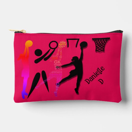 Personalised Netball Cosmetic Bag Etui (Voorkant)