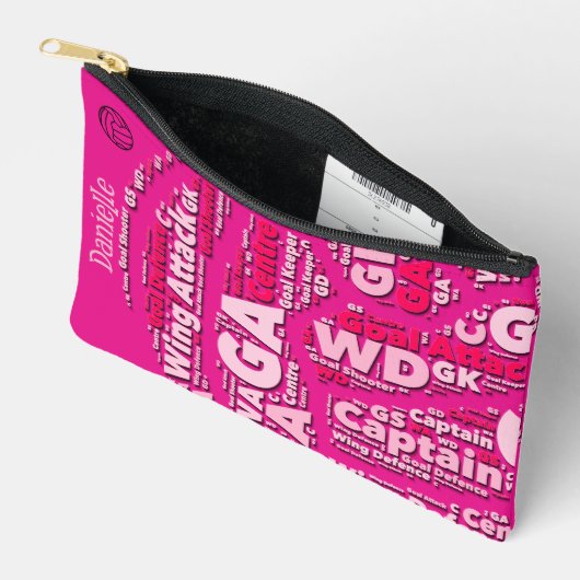 Personalised Netball Makeup Bag Etui (Open)