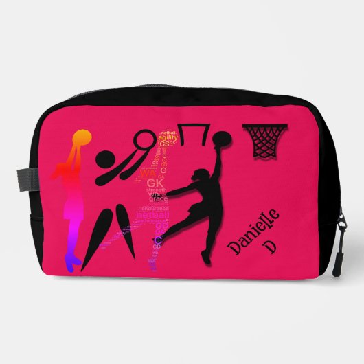 Personalised Netball Theme Toiletry Bag Toilettasje (Voorkant)