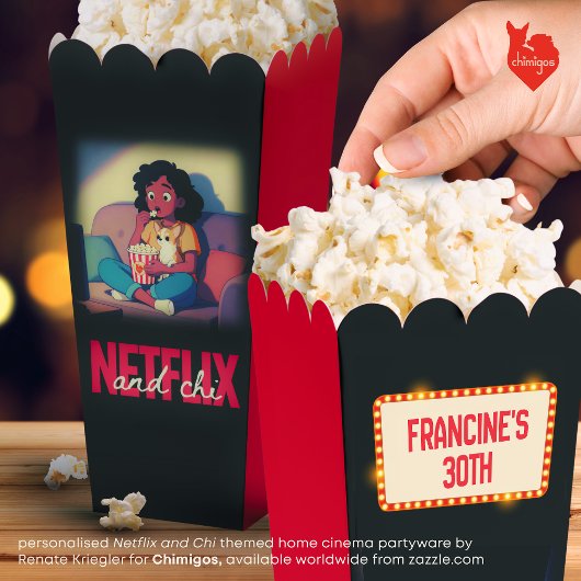 Personalised Netflix and Chi Chihuahua Popcorn Bedankdoosjes