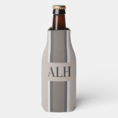 Personalised Neutral Stripe Custom Initials Modern Flesjeskoeler (Fles Voorkant)