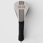 Personalised Neutral Stripe Custom Initials Modern Golfheadcover (Voorkant)