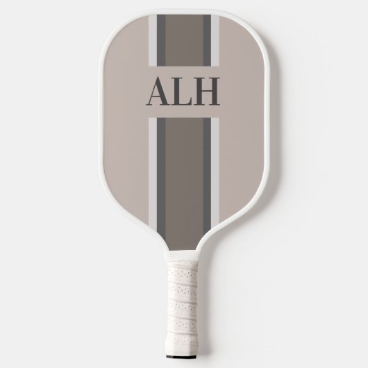 Personalised Neutral Stripe Custom Initials Modern Pickleball Paddle (Achterkant)