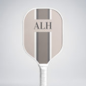 Personalised Neutral Stripe Custom Initials Modern Pickleball Paddle