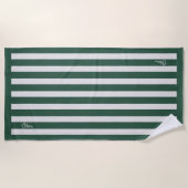 Personalised Neutral Stripe Custom Initials Modern Strandlaken (Voorkant)