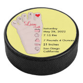 Personalised New Baby Gift Birth Stats Details  Hockey Puck (3/4)