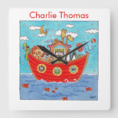 Personalised Noah's Ark  Vierkante Klok (Voorkant)