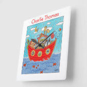 Personalised Noah's Ark  Vierkante Klok (Hoek)