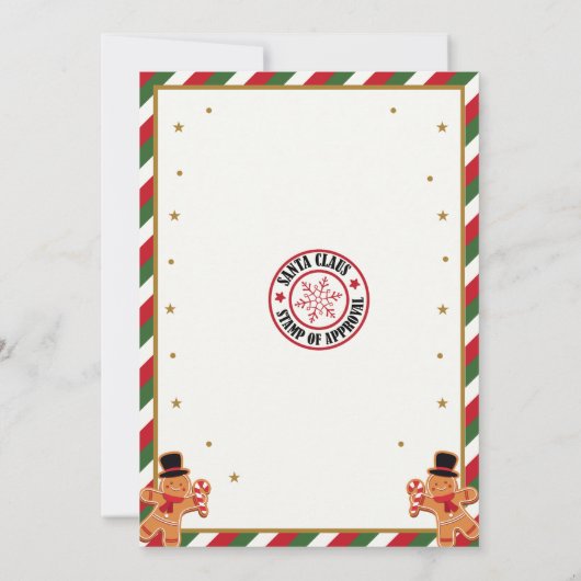 Personalised Official Letter from Santa Nice List Kaart (Achterkant)