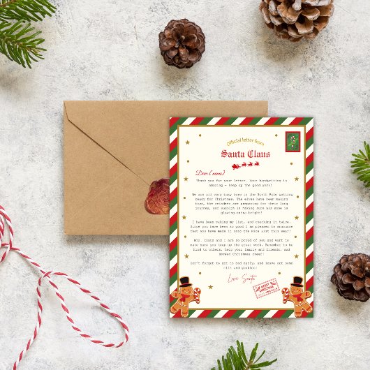 Personalised Official Letter from Santa Nice List Kaart