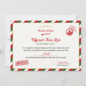 Personalised Official Nice List Certificate Santa Kaart (Voorkant)