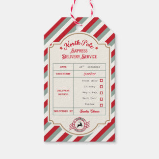 Personalised Official North Pole Santa Gift Tags Cadeaulabel