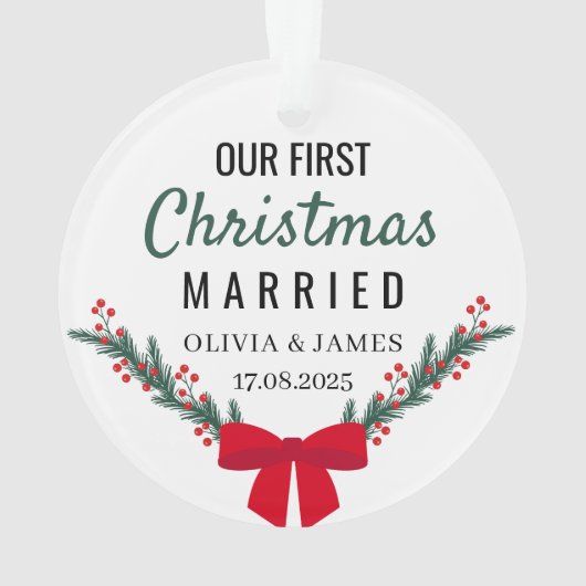Personalised Our First Christmas Acrylic Ornament (achterkant)
