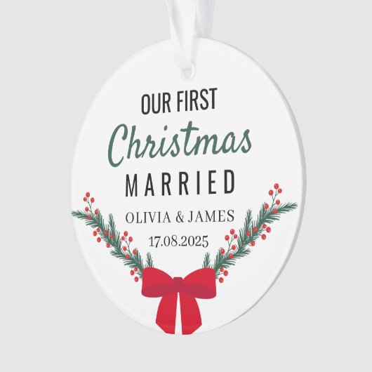 Personalised Our First Christmas Acrylic Ornament (voorkant)