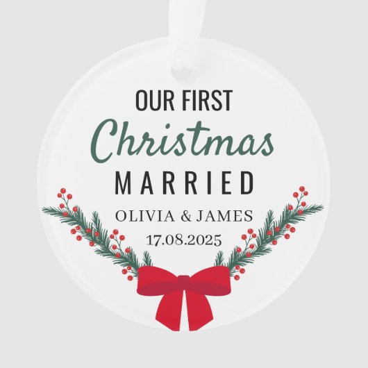 Personalised Our First Christmas Acrylic Ornament (voorkant)