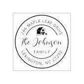 Personalised Our New House Address Round  Rubberstempel (Afrduk)