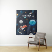 Personalised Outer Space Shuttle Kinder kamer Wandkleed (In situ)