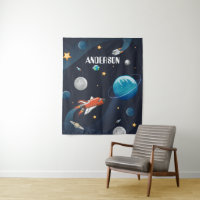 Personalised Outer Space Shuttle Kinder kamer