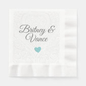 Personalised Paper Wedding Napkin Servet (Voorkant)