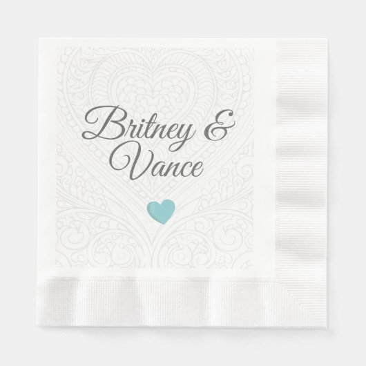 Personalised Paper Wedding Napkin Servet (Voorkant)