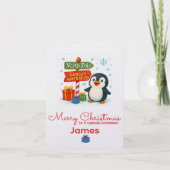 Personalised Penguin Christmas Card Kaart (Voorkant)