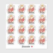Personalised Penguin Cupid Sticker Pack (Vel)