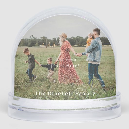 Personalised Photo And Text Snow Globe. Sneeuwbol (Voorkant)