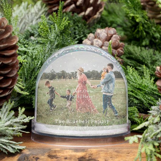 Personalised Photo And Text Snow Globe. Sneeuwbol (Winter)