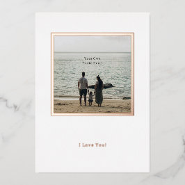 Personalised Photo Foil Valentine's Day Card. Folie Uitnodiging