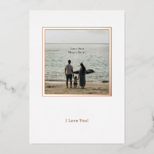 Personalised Photo Foil Valentine's Day Card. Folie Uitnodiging
