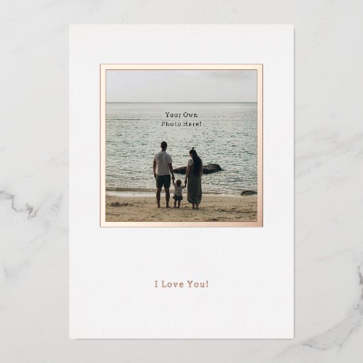 Personalised Photo Foil Valentine's Day Card. Folie Uitnodiging (Voorkant)