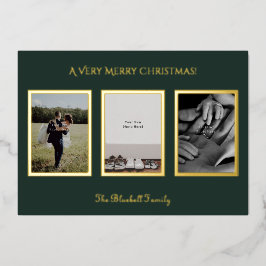 Personalised Photos Merry Christmas Card. Folie Uitnodiging